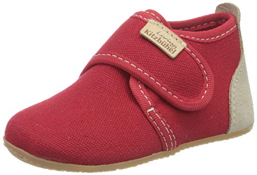 Living Kitzbühel Unisex Baby Babyklettschuh unifarben Krabbel-& Hausschuhe, rot, 21 EU von Living Kitzbühel