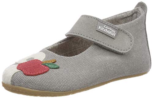 Living Kitzbühel Baby-Mädchen Babyballerina Katze mit Apfel Hausschuhe, Grau (Zement 622), 23 EU von Living Kitzbühel