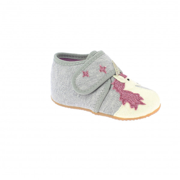 Living Kitzbühel - Baby's Klettschuh Einhorn & Regenbogen - Hüttenschuhe Gr 21 grau von Living Kitzbühel