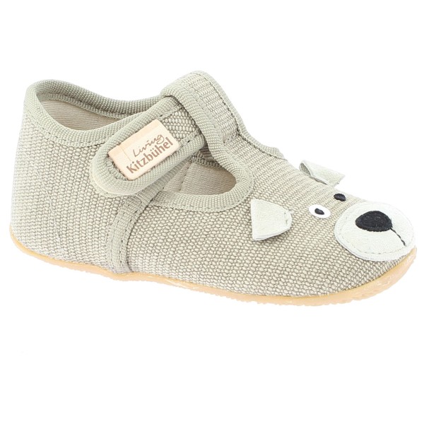 Living Kitzbühel - Baby's T-Spange Hund - Hüttenschuhe Gr 20;21;22;23;24;25;26 beige;grau von Living Kitzbühel