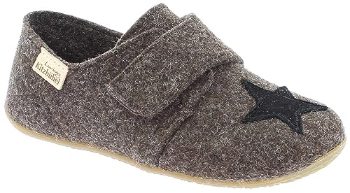 Living Kitzbühel Babyklettschuh Filz unifarben Hausschuh, Dark Oak, 25 EU von Living Kitzbühel