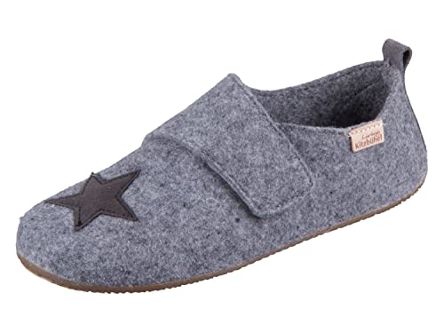 Living Kitzbühel Babyklettschuh Filz unifarben Hausschuh, grau, 25 EU von Living Kitzbühel