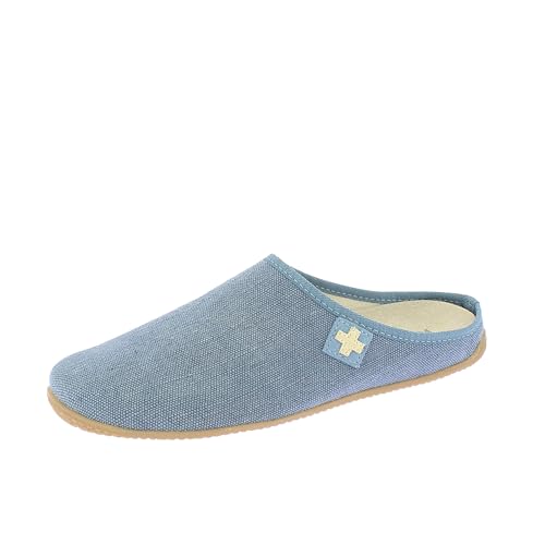 Living Kitzbühel Baumwoll Pantoffel - Weiche Hausschuhe Damen Herren aus Baumwolle - Atmungsaktiv & rutschfest - Handgefertigt in Europa Jeans, 39 Living Kitzbühel Baumwoll Pantoffel - Weiche Hausschuhe Damen Herren aus Baumwolle - Atmungsaktiv & rutschfest - Handgefertigt in Europa Jeans, 39 von Living Kitzbühel