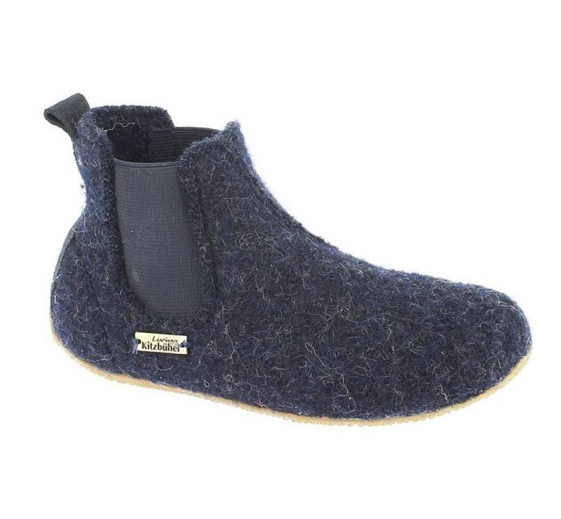 Living Kitzbühel Chelsea Boot (Schurwolle) nachtblau Kinder Hausschuh von Living Kitzbühel