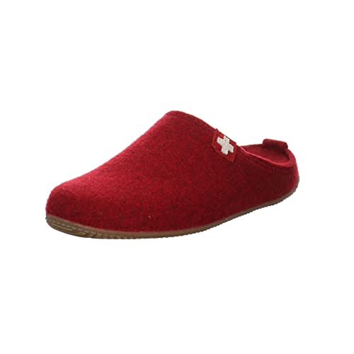 Living Kitzbühel Filzpantoffel Schweizer Kreuz Unisex | Hausschuhe Kinder aus Wolle | Atmungsaktiv & Rutschfest | Handgefertigt in Europa | Dark Cherry von Living Kitzbühel