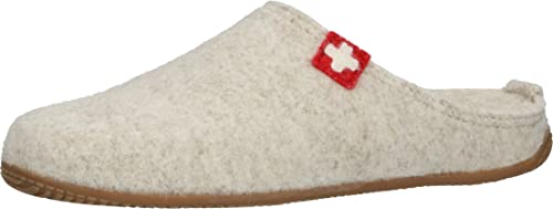 Living Kitzbühel Damen Filzpantoffel Schweizer Kreuz Hausschuh, Unbleached, 36 EU von Living Kitzbühel