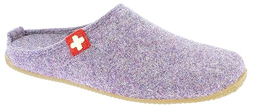 Living Kitzbühel Damen Pantoffel Filz Schweizer Kreuz Hausschuh, Mauve Haze, 37 EU von Living Kitzbühel