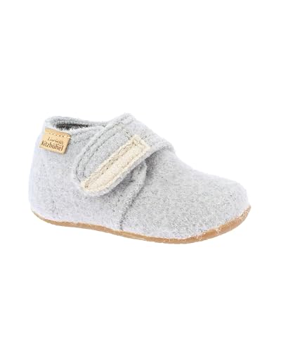 Living Kitzbühel Krabbelschuhe Baby - Weiche Hausschuhe aus Wolle - Isolierend, Atmungsaktiv & rutschfest - Handgefertigt in Europa hellgrau, 29 von Living Kitzbühel