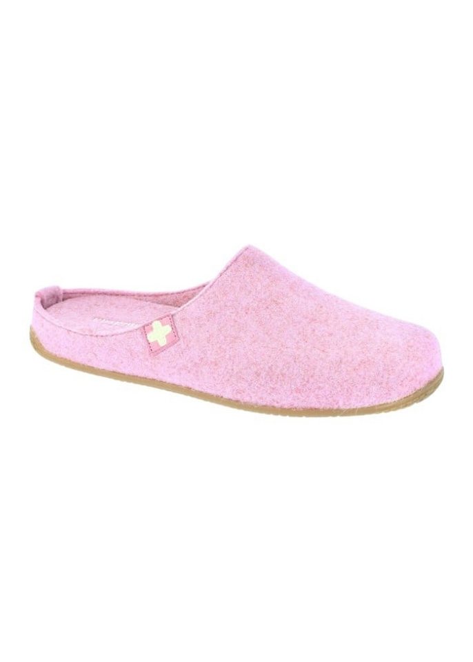 Living Kitzbühel Filzpantoffel (70% Wolle) Schweizer Kreuz Damen - iris/pink Hausschuh von Living Kitzbühel