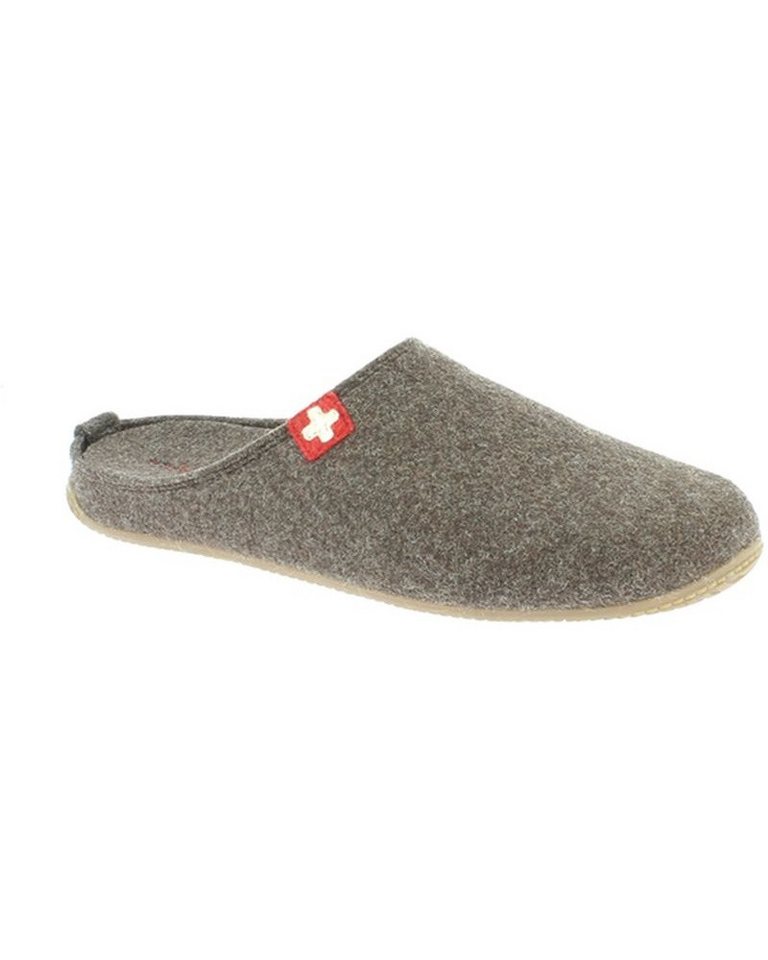 Living Kitzbühel Filzpantoffel (Wolle) Schweizer Kreuz braun Herren Hausschuh von Living Kitzbühel
