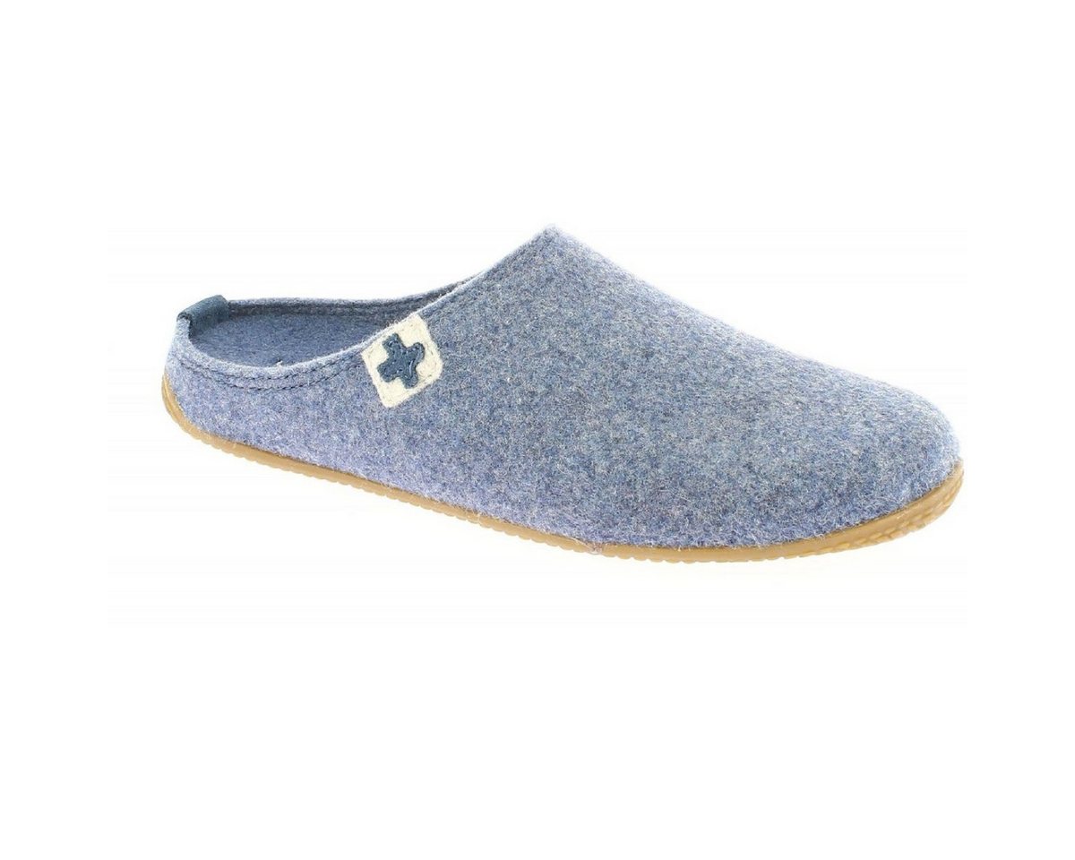 Living Kitzbühel Filzpantoffel (Wolle) Schweizer Kreuz hellblau Damen Hausschuh von Living Kitzbühel