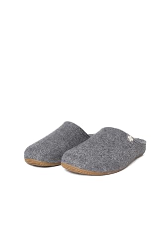 Living Kitzbühel - Filz - Schweizer Kreuz - Pantoffeln (44 EU Grau) von Living Kitzbühel