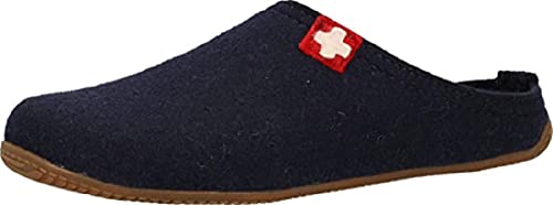 Living Kitzbühel Filzpantoffel Schweizer Kreuz | Hausschuhe Kinder Damen aus Wolle | Atmungsaktiv & Rutschfest (Nachtblau, eu_footwear_size_system, toddler, numeric, medium, numeric_32) von Living Kitzbühel