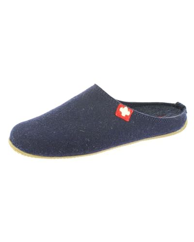 Living Kitzbühel - Filz - Schweizer Kreuz - Pantoffeln (42 EU Midnight navy) von Living Kitzbühel