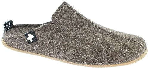 Living Kitzbühel Herren Filzpantoffel Kreuz Hausschuh, Dark Oak, 46 EU von Living Kitzbühel