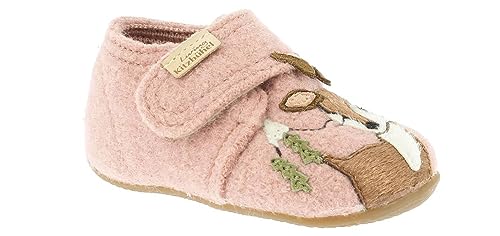 Living Kitzbühel Jungen Mädchen Babyklettschuh Rehkitz Hausschuh, Peach, 20 EU von Living Kitzbühel