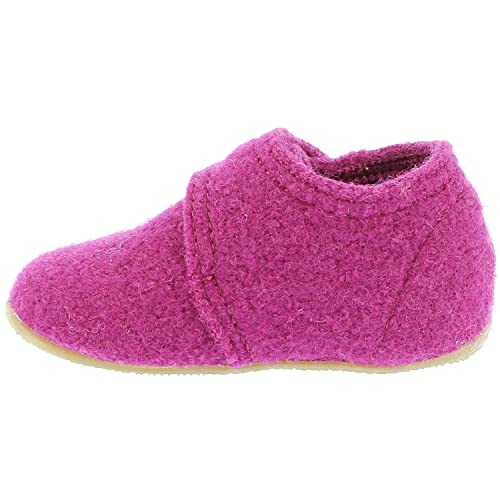 Living Kitzbühel Jungen Mädchen Babyklettschuh unifarben Hausschuh, Orchid Flower, 18 EU von Living Kitzbühel