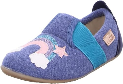 Living Kitzbühel Jungen Mädchen T-Modell Einhorn&Regenbogen Hausschuh, Media Blue, 23 EU von Living Kitzbühel