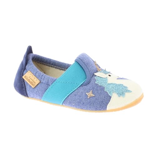 Living Kitzbühel Jungen Mädchen T-Modell Einhorn&Regenbogen Hausschuh, Media Blue, 23 EU von Living Kitzbühel