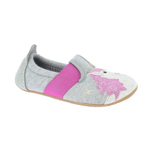 Living Kitzbühel Jungen Mädchen T-Modell Einhorn & Regenbogen Niedrige Hausschuhe, hellgrau, 23 EU von Living Kitzbühel