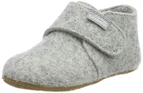 Living Kitzbühel Unisex Baby Babyklettschuh Filz unifarben (Nebel, EU Schuhgrößensystem, Kleinkind, Numerisch, M, 28) von Living Kitzbühel