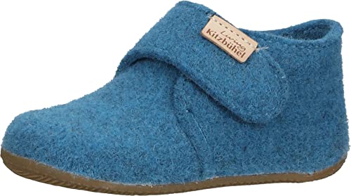 Living Kitzbühel Jungen Unisex Kinder Babyklettschuh Filz unifarben Hausschuh, Lyons Blue, 20 EU von Living Kitzbühel