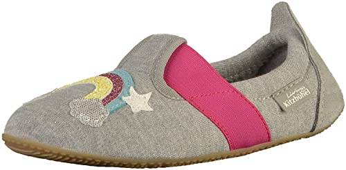 Living Kitzbühel Jungen Unisex Kinder T-Modell Einhorn & Regenbogen Niedrige Hausschuhe, hellgrau, 32 EU von Living Kitzbühel