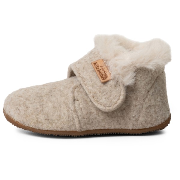 Living Kitzbühel - Kid's Karla Kragen Klettschuh - Hausschuhe Gr 25 beige von Living Kitzbühel