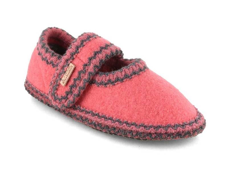 Living Kitzbühel Kinderballerina Babs mit Häkelverzierung Hausschuh Klettverschluss von Living Kitzbühel