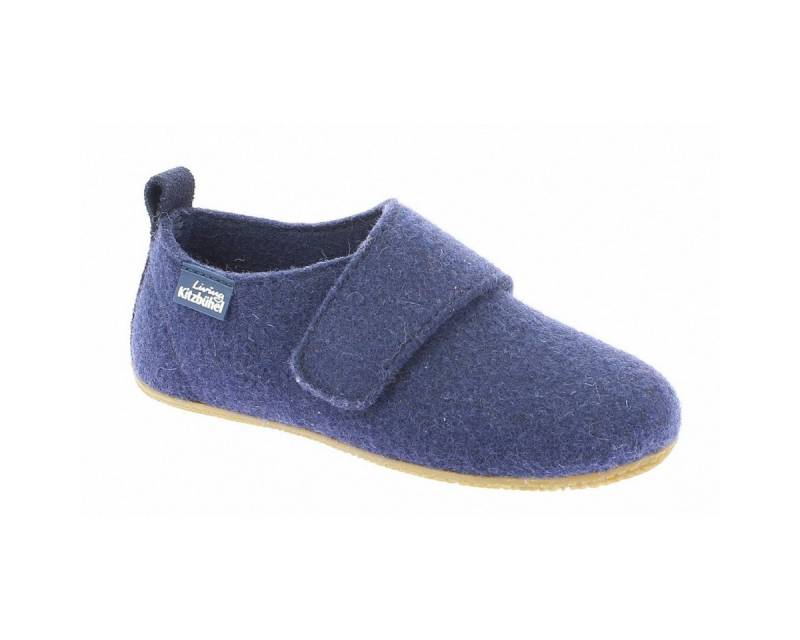 Living Kitzbühel Klettmodell Filz (Wolle) Uni Kids dunkelblau Kleinkinder Hausschuh von Living Kitzbühel