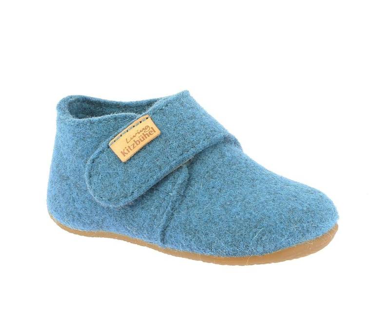 Living Kitzbühel Klettmodell Filz (Wolle) - hoher Schaft - Unifarben Kids iyonsblau Hausschuh von Living Kitzbühel