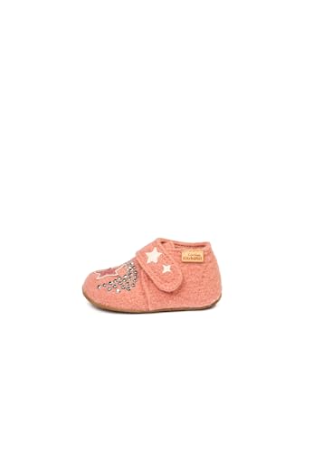 Living Kitzbühel Baby-Mädchen Babyklettschuh Einhorn & Stern Hausschuh, Ash Rose, 21 EU von Living Kitzbühel