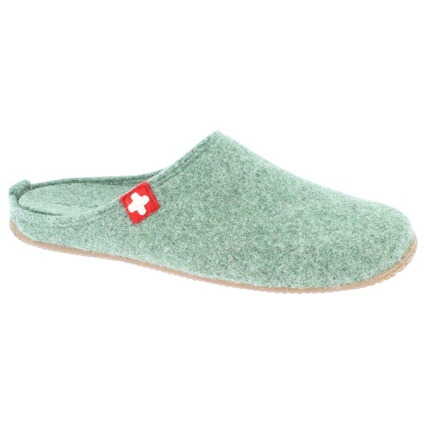 Living Kitzbühel - Pantoffel Filz Schweizer Kreuz - Hüttenschuhe Gr 46 grün von Living Kitzbühel