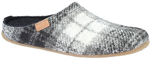 Living Kitzbühel Pantoffel Karo Black Grey Größe EU 45 von Living Kitzbühel