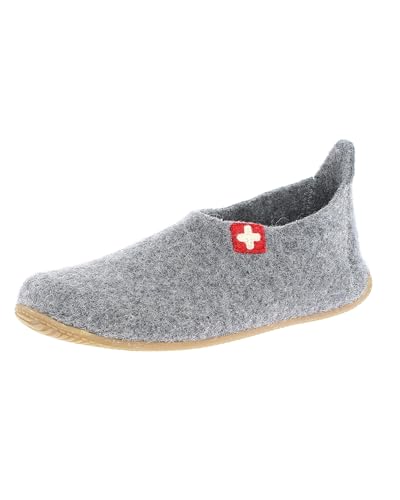 Living Kitzbühel Slipper Schweizer Kreuz Hausschuh, grau, 29 EU von Living Kitzbühel