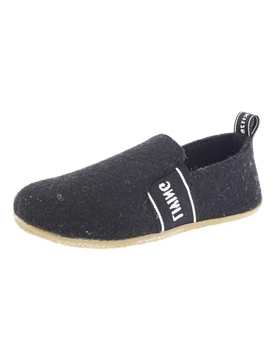 Living Kitzbühel T-Modell Filz Slipper - Weiche Hausschuhe Kinder Damen Herren aus Wolle - Atmungsaktiv & rutschfest - Handgefertigt in Europa schwarz, 45 von Living Kitzbühel