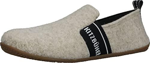 Living Kitzbühel T-Modell Filz Slipper | Weiche Hausschuhe Kinder Damen aus Wolle | Atmungsaktiv & Rutschfest | Handgefertigt in Europa | Unbleached von Living Kitzbühel