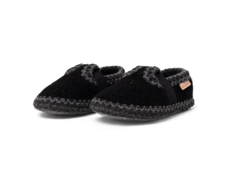 Living Kitzbühel T-Modell mit Häkelverzierung schwarz Kleinkinder/Kinder Hausschuh von Living Kitzbühel