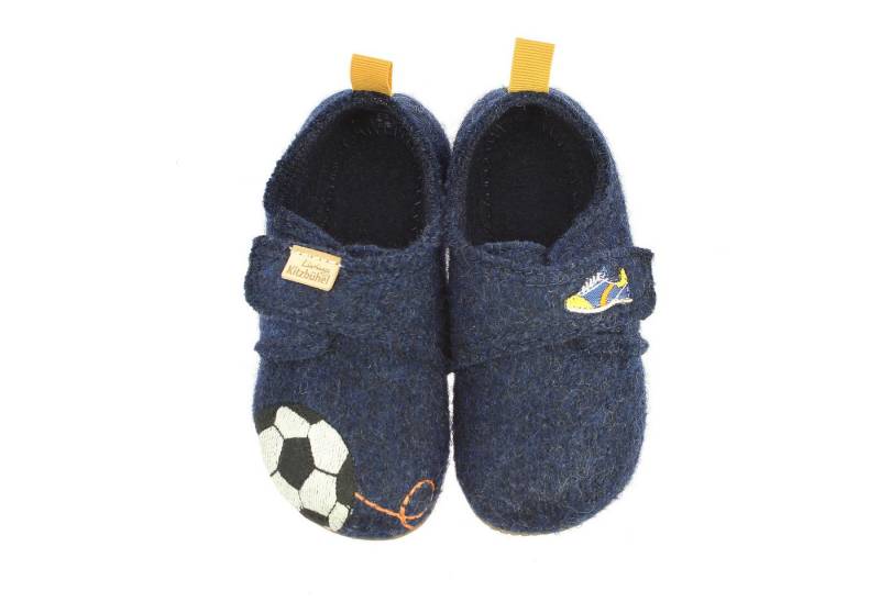 Living Kitzbühel Torschützenkönig Schurwolle - nachtblau Kinder (31-35) Hausschuh von Living Kitzbühel