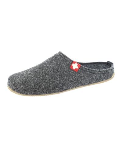 Living Kitzbühel - Filz - Schweizer Kreuz - Pantoffeln (38 EU Anthrazit) von Living Kitzbühel