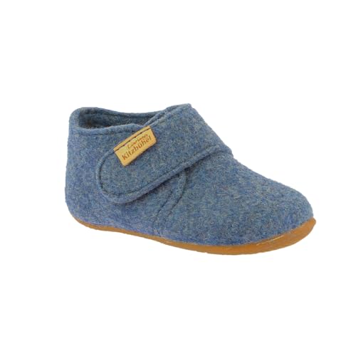 Living Kitzbühel Unisex Baby Babyklettschuh Filz unifarben (Media Blue, EU Schuhgrößensystem, Baby, Numerisch, M, 20) von Living Kitzbühel