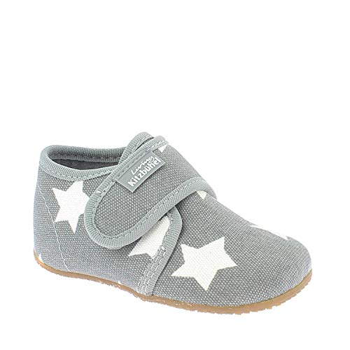 Living Kitzbühel Unisex Baby Babyklettschuh Sterne Hausschuhe, hellgrau, 18 EU von Living Kitzbühel