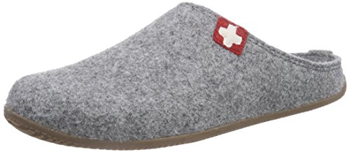 Living Kitzbühel Unisex-Erwachsene Pantoffel Schweizer Kreuz mit Fußbett Pantoffeln,Grau (610 grau), 36 EU von Living Kitzbühel