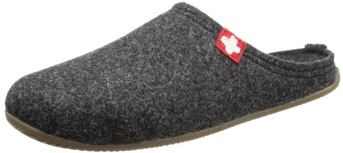 Living Kitzbühel Unisex-Erwachsene Pantoffel Schweizer Kreuz mit Fußbett Pantoffeln,Grau (Anthra 600), 47 EU von Living Kitzbühel