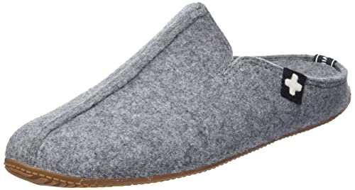 Living Kitzbühel Unisex Filzpantoffel Schweizer Kreuz Hausschuh, grau, 42 EU von Living Kitzbühel