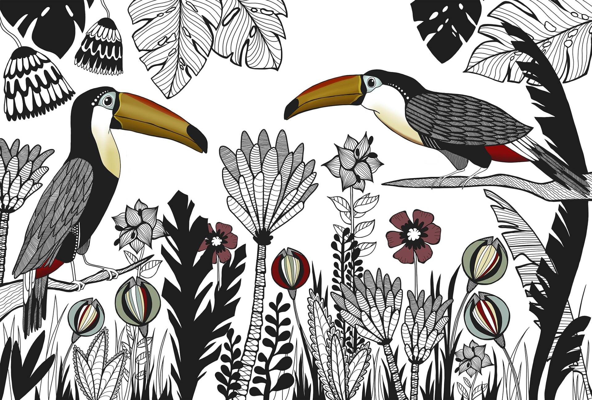 living walls Fototapete "ARTist Tukan" Vlies, Wand, Schräge von Living Walls