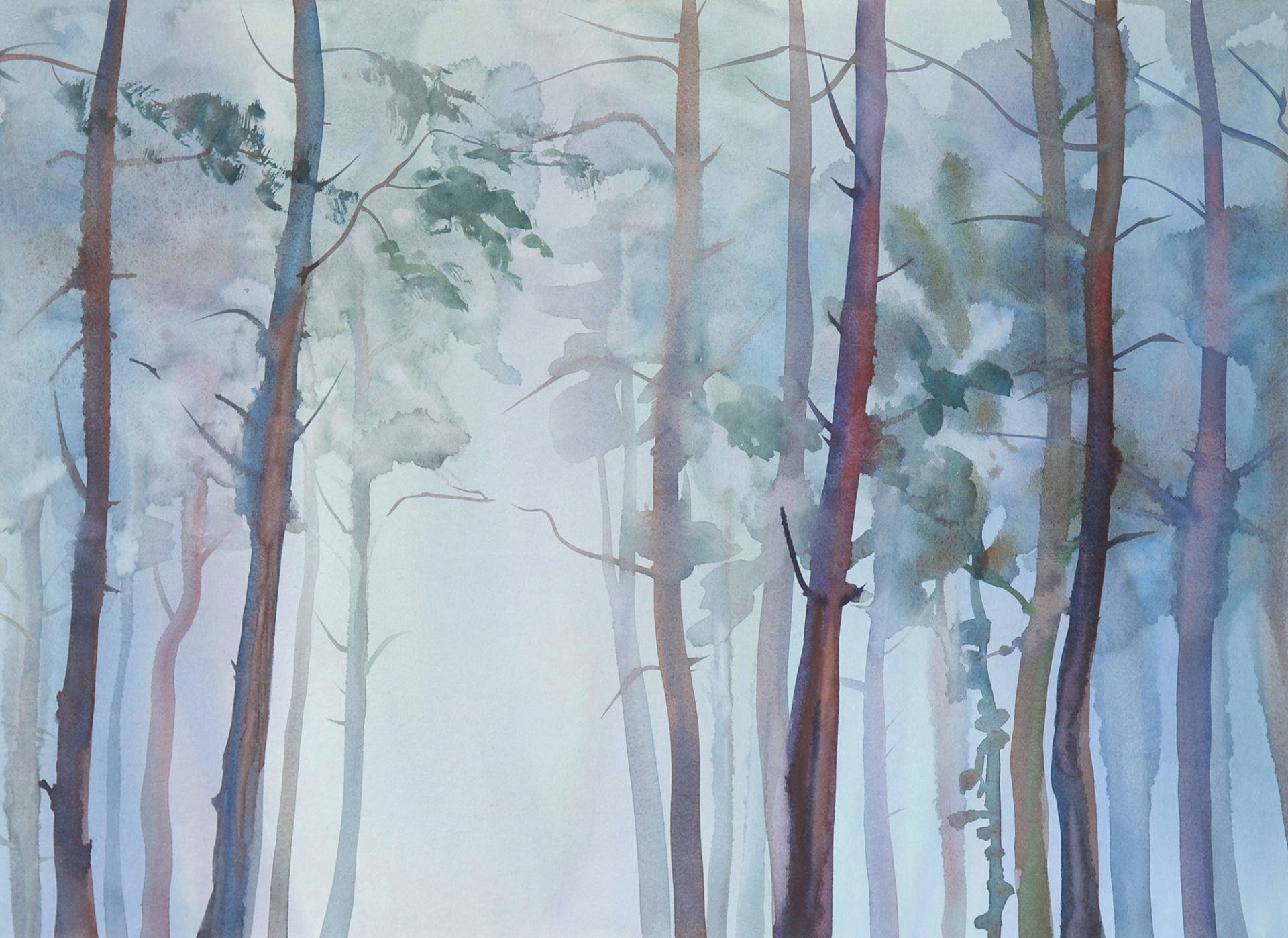 living walls Fototapete "Designwalls Aquarelle Fores" glatt Vlies, Wand, Schräge, Decke von Living Walls