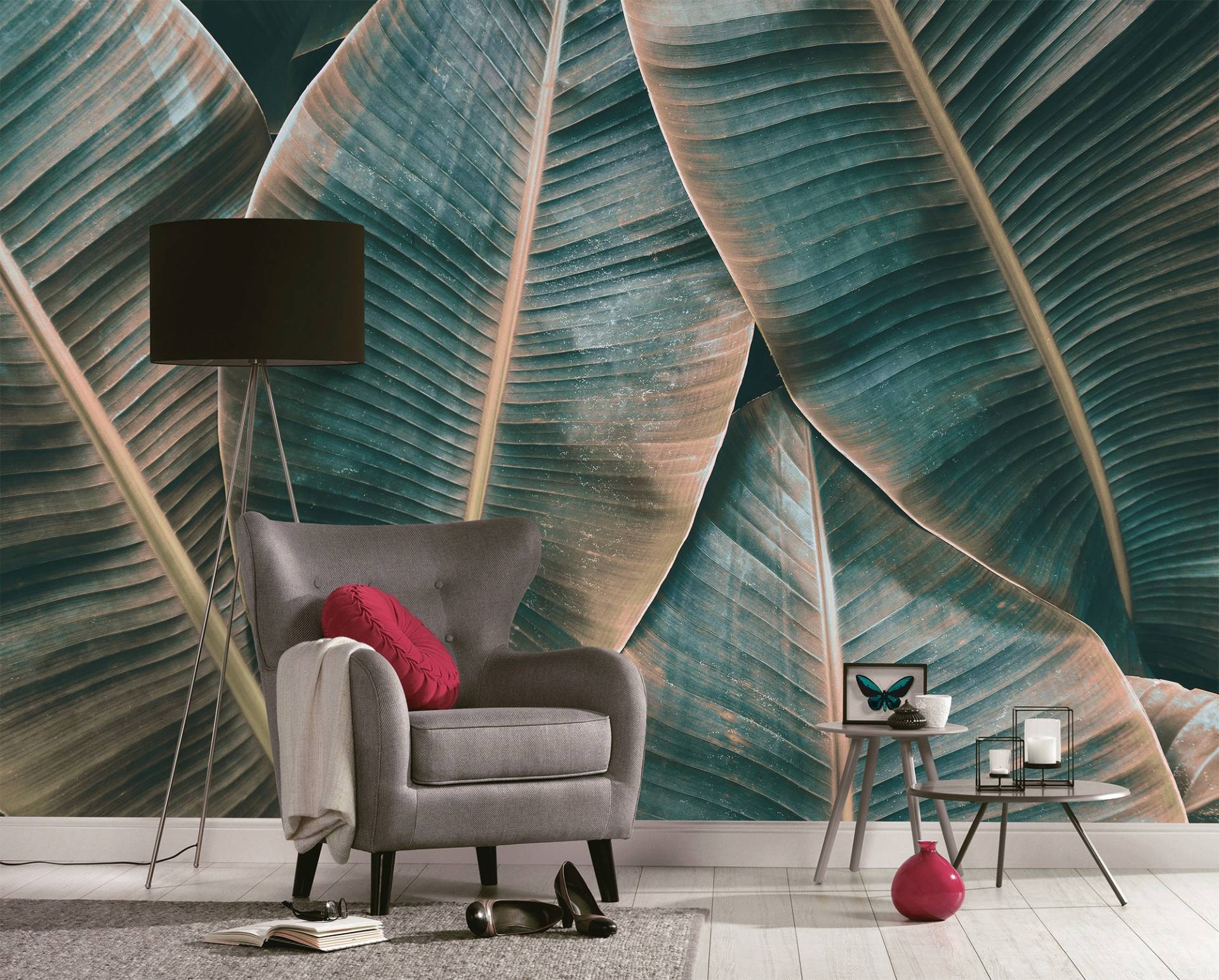 living walls Fototapete "Designwalls Banana Leaves 2" glatt Vlies, Wand, Schräge, Decke von Living Walls