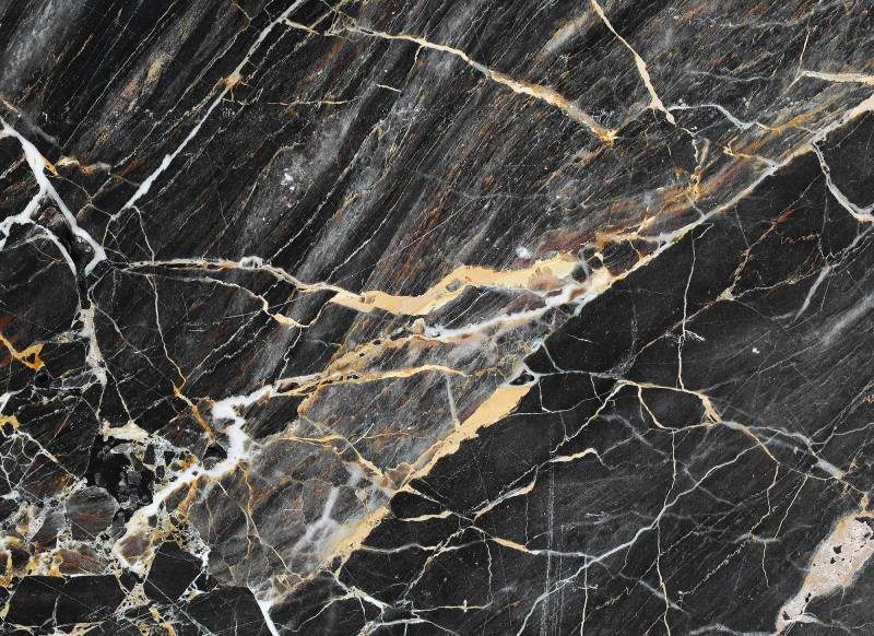 living walls Fototapete "Designwalls Black gelb Marble" von Living Walls