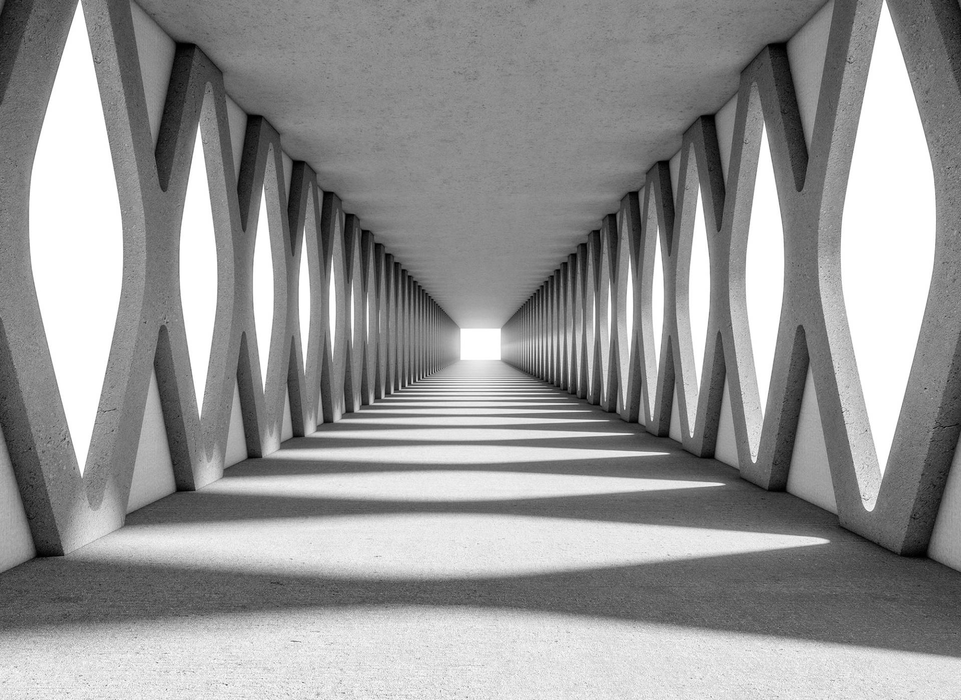 living walls Fototapete "Designwalls Grey Aisle" glatt Vlies, Wand, Schräge, Decke von Living Walls